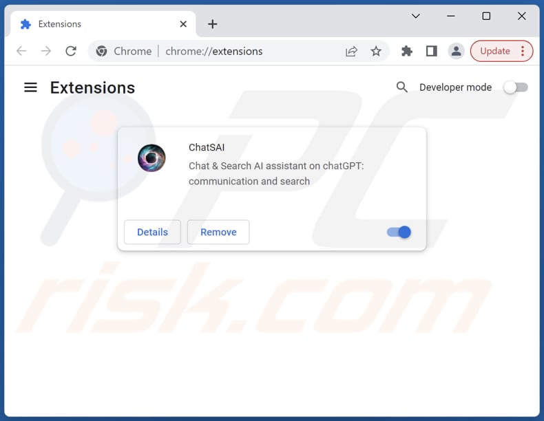 Mit chatsai.nextjourneyai.com verwandte Google Chrome Erweiterungen entfernen