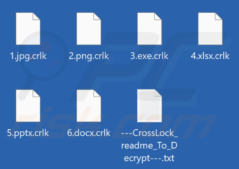 Von CrossLock Ransomware verschlüsselte Dateien (.crlk Erweiterung)
