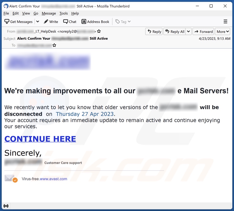 Improvements To All Our e Mail Servers E-Mail-Spam-Kampagne