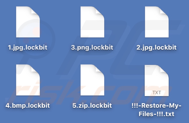 Von LockBit Ransomware verschlüsselte Dateien