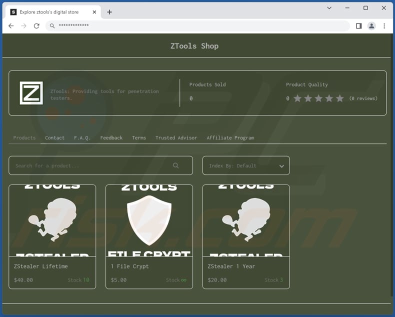 ZStealer Malware-fördernde Seite