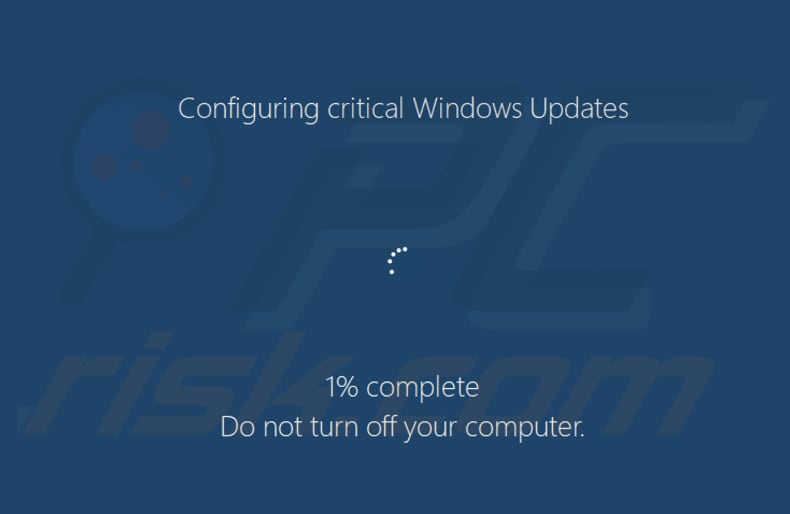 BIG HEAD Ransomware: Gefälschtes Windows Update wird während der Verschlüsselung angezeigt