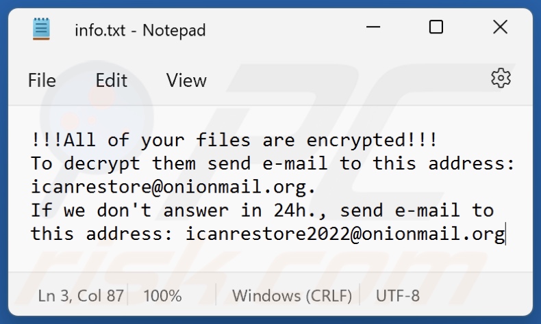 BlackRock Ransomware Textdatei (info.txt)