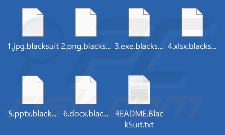 Von BlackSuit Ransomware verschlüsselte Dateien (.blacksuit Erweiterung)