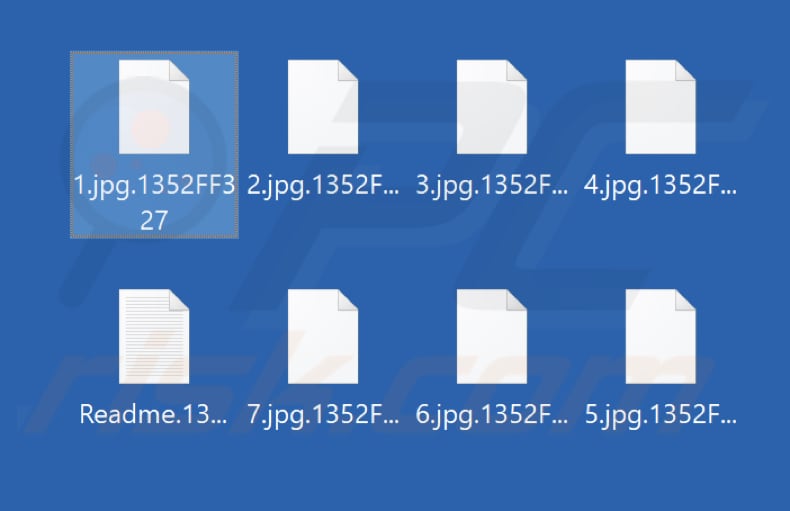 Von DarkRace Ransomware verschlüsselte Dateien (.1352FF327 Erweiterung)