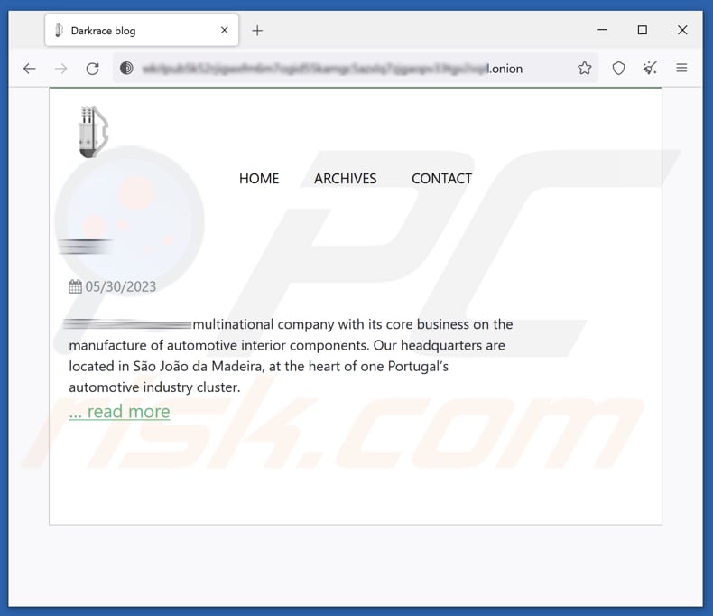 DarkRace's Webseite, die Daten durchsickern lässt