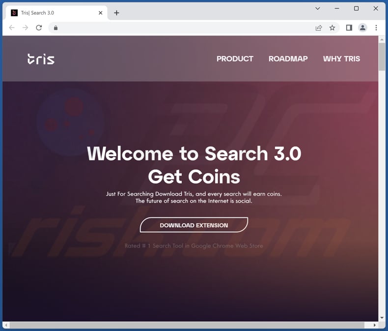 Webseite zur Förderung des Search New Tab Browserentführers