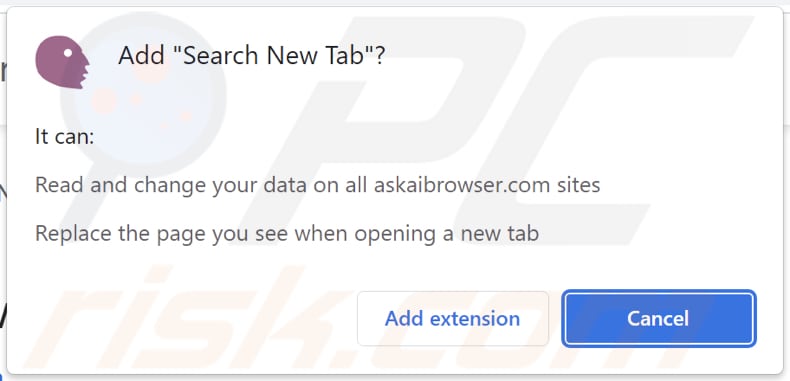 Search New Tab Browserentführer bittet um Berechtigungen