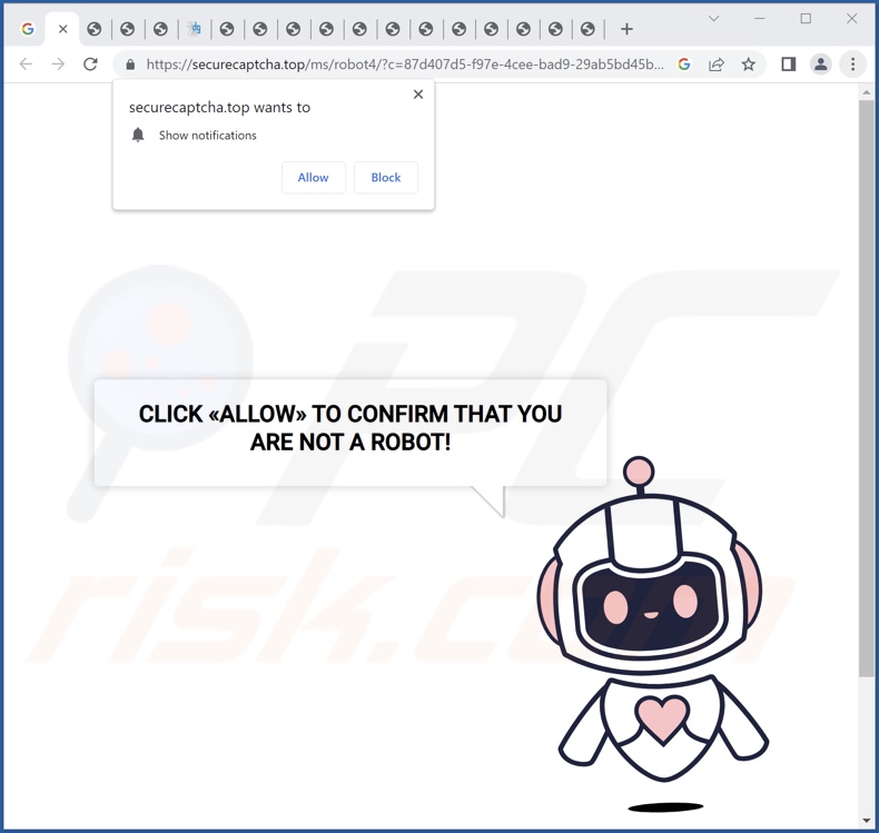 securecaptcha[.]top Pop-up-Weiterleitungen