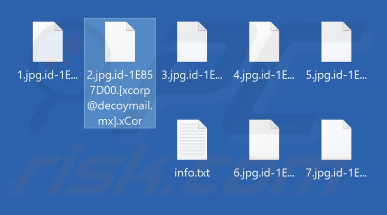 Von xCor Ransomware verschlüsselte Dateien (.xCor Erweiterung)