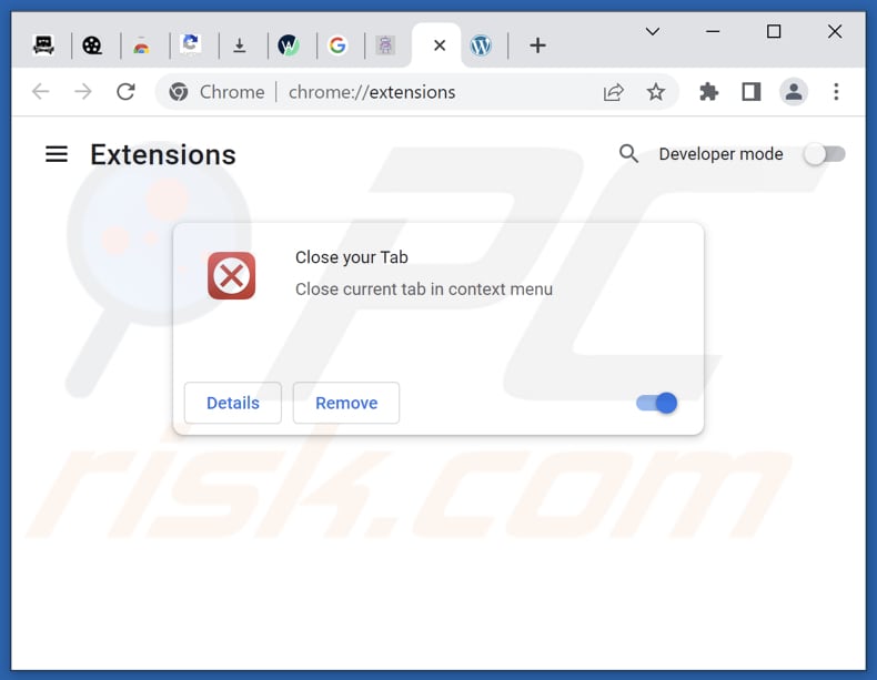 Close your Tab Adware von Google Chrome entfernen Schritt 2