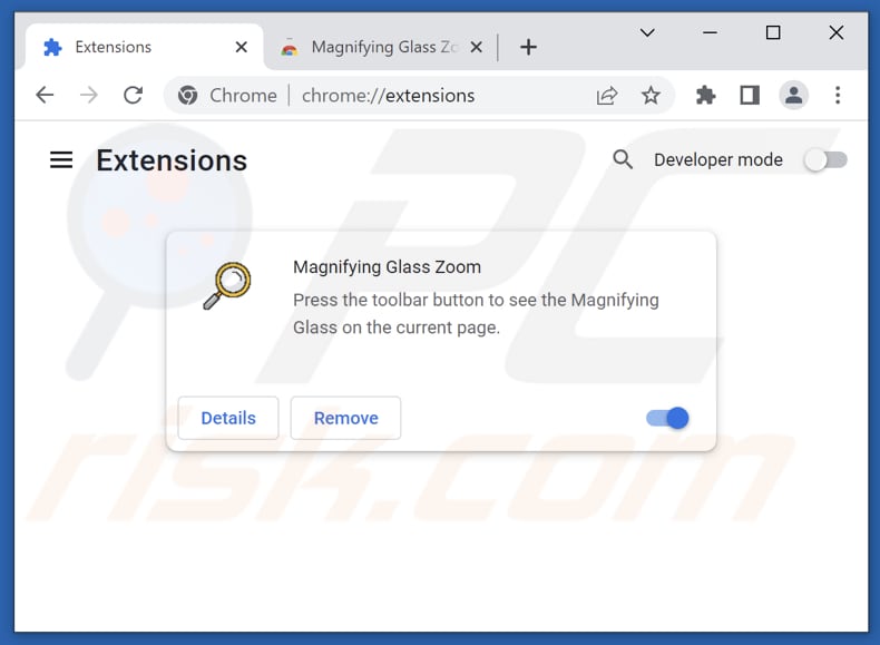 Magnifying Glass Zoom Adware von Google Chrome entfernen Schritt 2