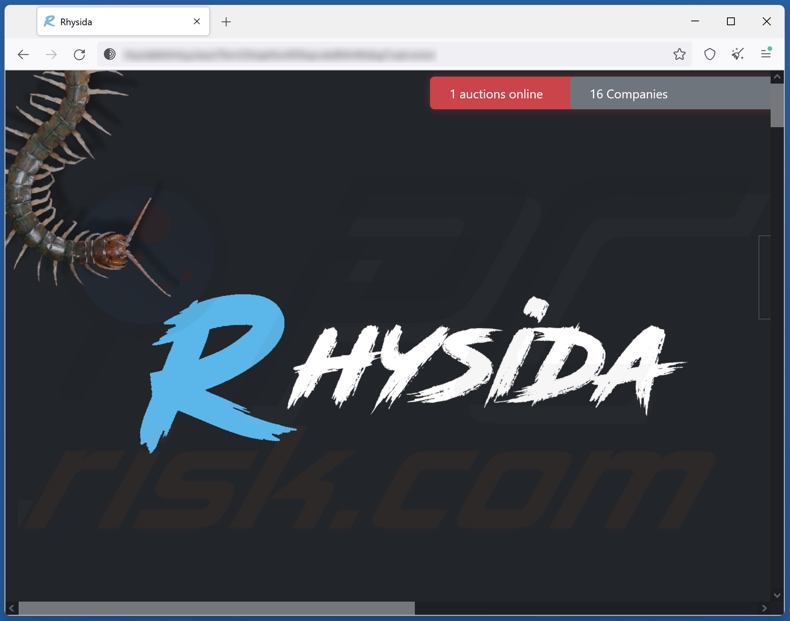 Rhysida Ransomware Tor Webseite
