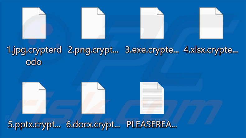 Von der aktualisierten DODO Ransomware verschlüsselte Dateien (.crypterdodo extension)