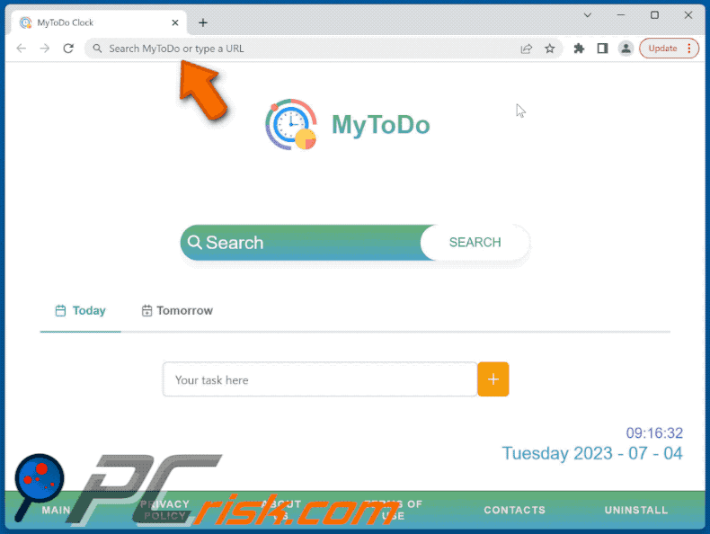 Der MyToDo Browserentführer mylistodo.com leitet auf onlinewebsearches.co weiter