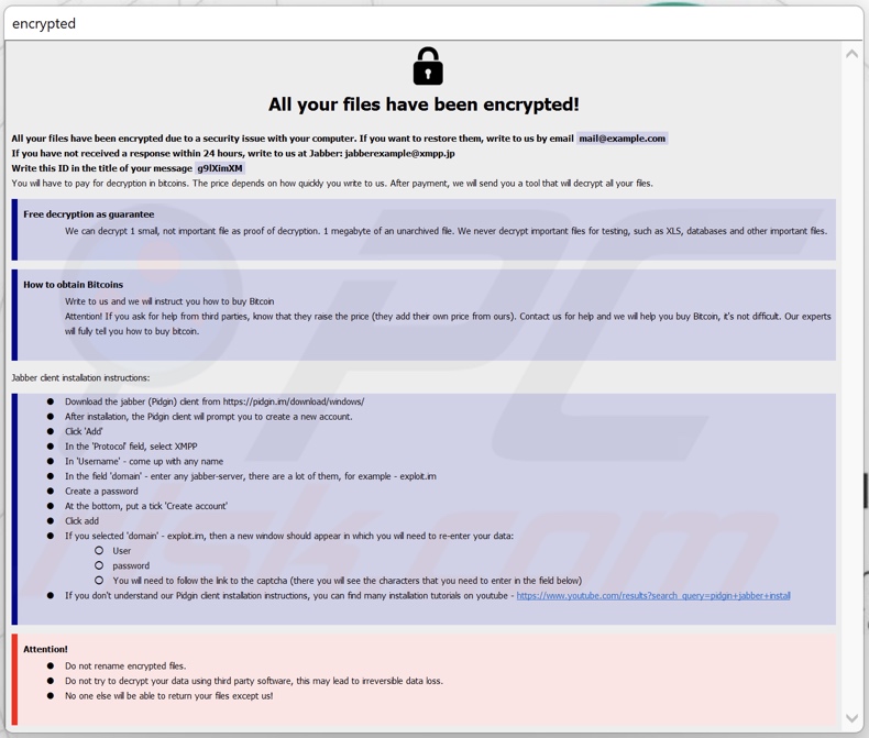 SophosEncrypt Ransomware Lösegeldmitteilung (information.hta)