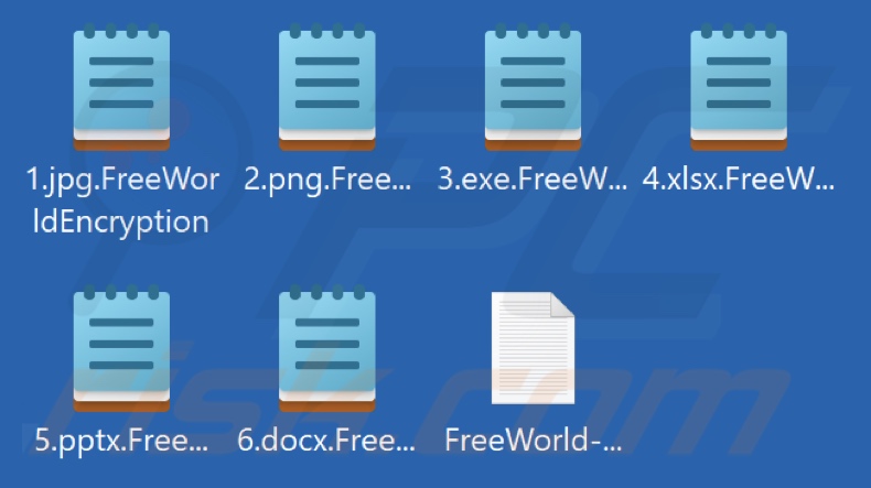 Von FreeWorld Ransomware verschlüsselte Dateien (.FreeWorldEncryption Erweiterung)
