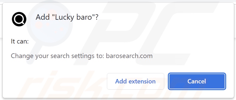 Lucky baro Browserentführer bittet um Berechtigungen