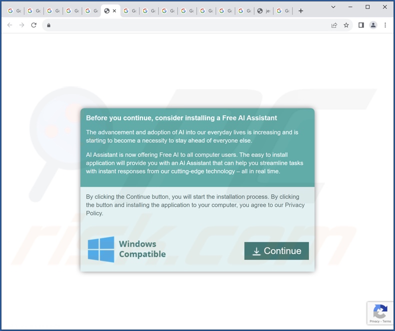 Webseite, die zur Förderung des Installationsprogramms verwendet wird, das den ChatGPT Check Browserentführer enthält