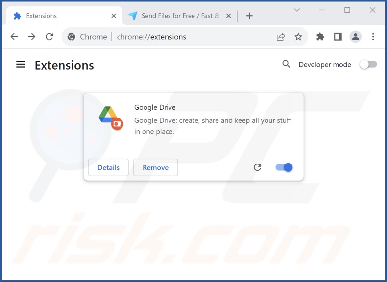Gefälschte Google Drive Erweiterung