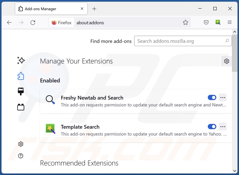Mit keysearchs.com verwandte Mozilla Firefox Erweiterungen entfernen