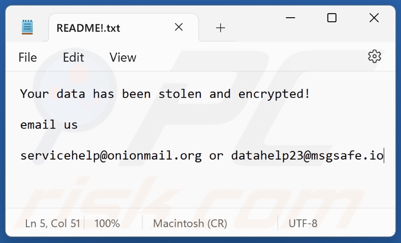 2023 Ransomware Textdatei (README!.txt)