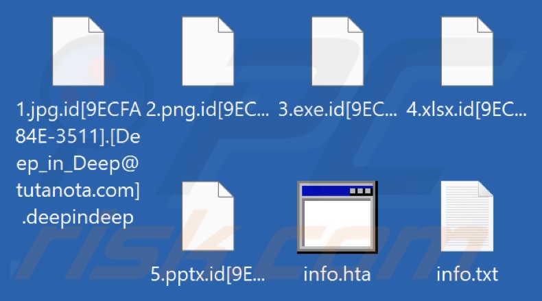 Von DeepInDeep Ransomware verschlüsselte Dateien (.deepindeep extension)