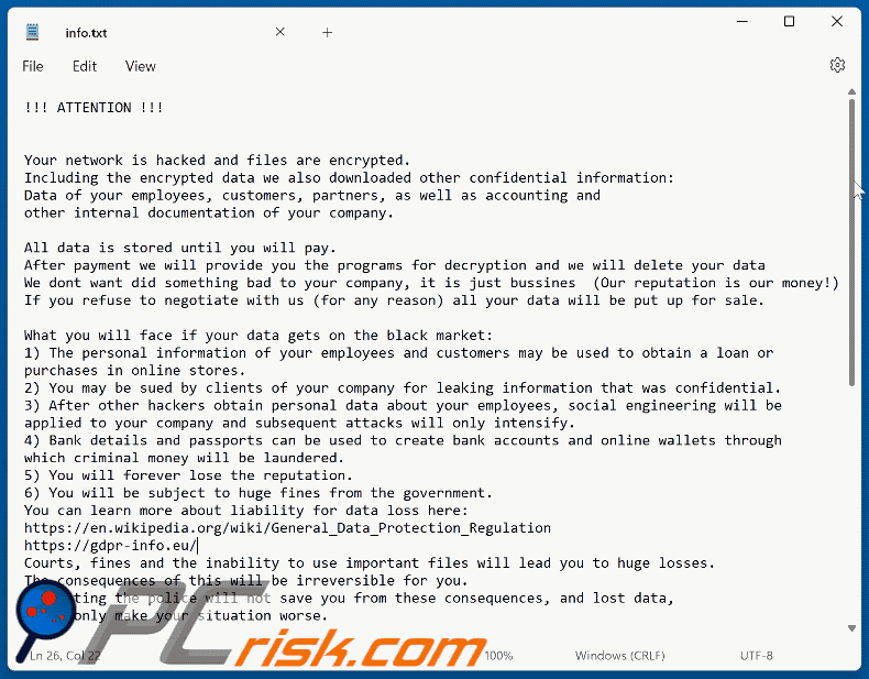 DeepInDeep Ransomware Textdatei (info.txt) GIF