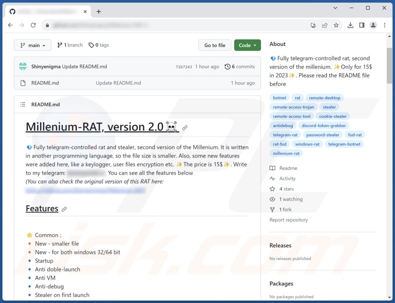 Millenium 2.0 Malware wird online beworben