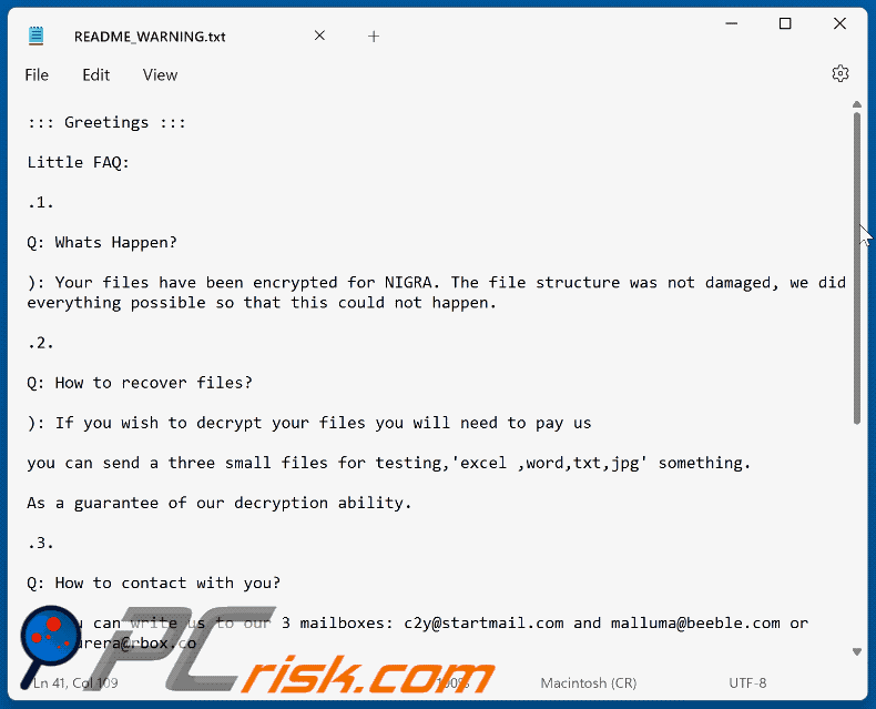 Nigra Ransomware Lösegeldforderung (README_WARNING.txt) GIF