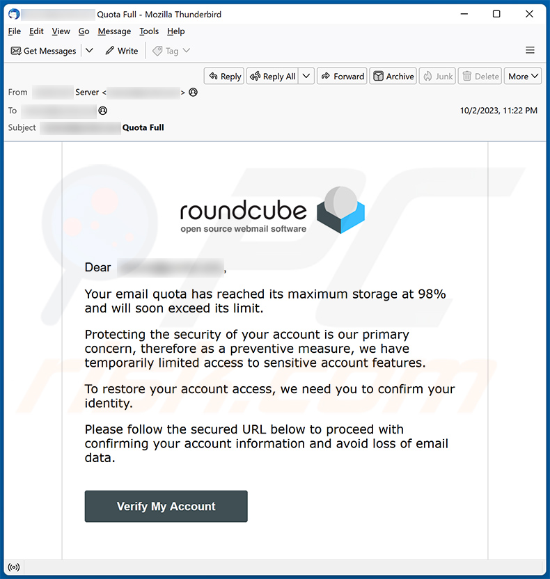 Roundcube E-Mail-Betrug (2023-10-03)