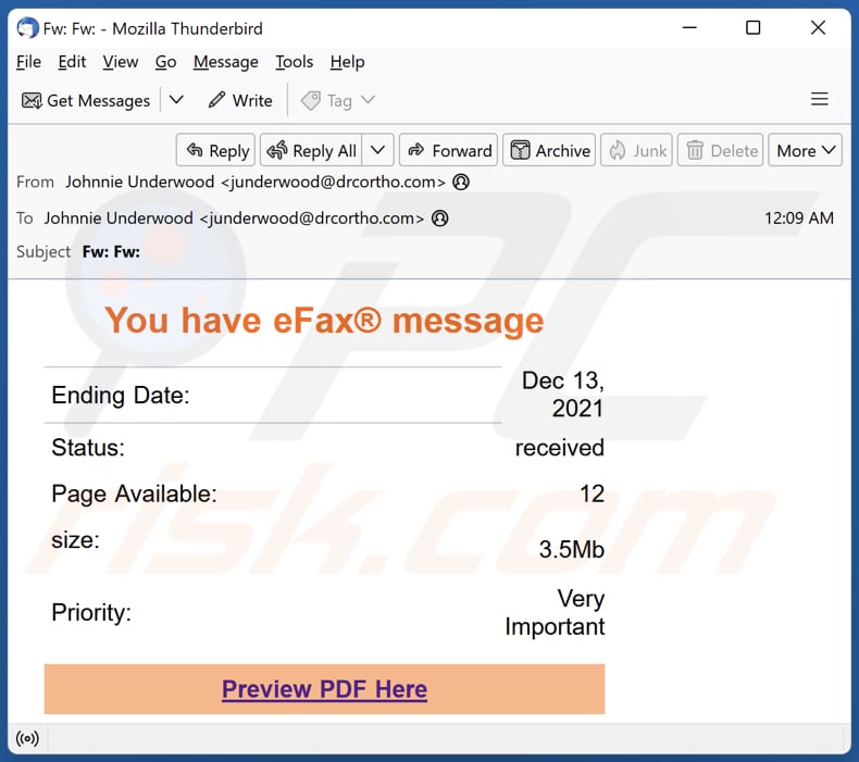You Have eFax Message Phishing-Kampagne