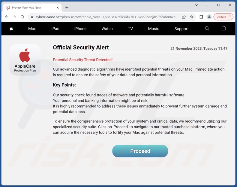 AppleCare - Official Security Alert Betrug