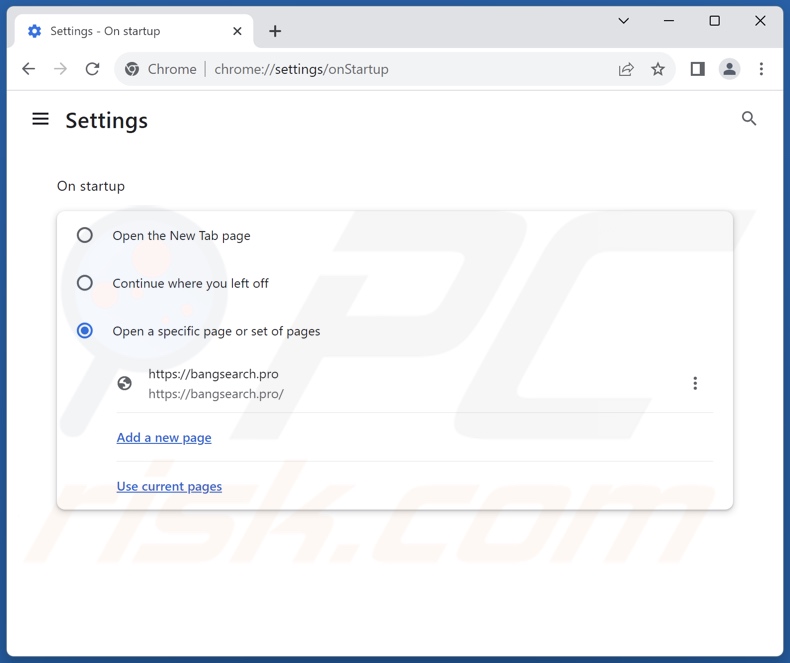 bangsearch.pro von der Google Chrome Startseite entfernen