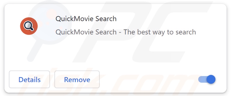 QuickMovie Search browserentführende Erweiterung