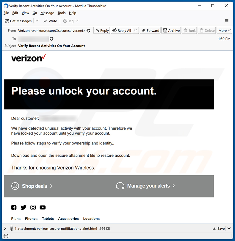 Verizon Spam-E-Mail (2023-11-09)