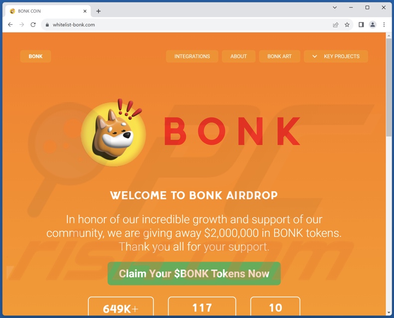 Bonk Coin Airdrop Gewinnspiel-Betrug