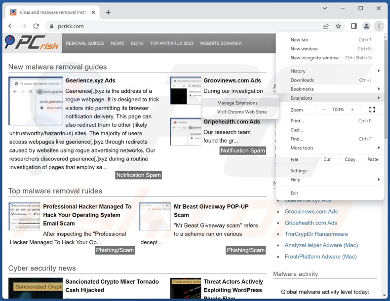 DataEngine Malware von Google Chrome entfernen Schritt 1