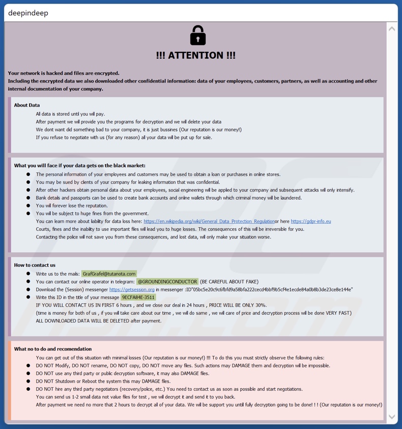 GrafGrafel Ransomware Lösegeldforderung (info.hta)