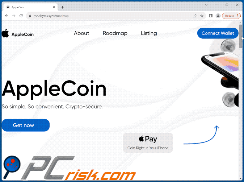 Aussehen des AppleCoin Betrugs (GIF)