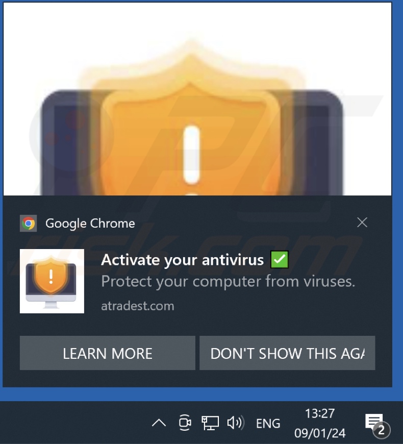 CCLEANER AntiVirus License Has Expired Betrug fördert Browser-Pop-up Benachrichtigungen