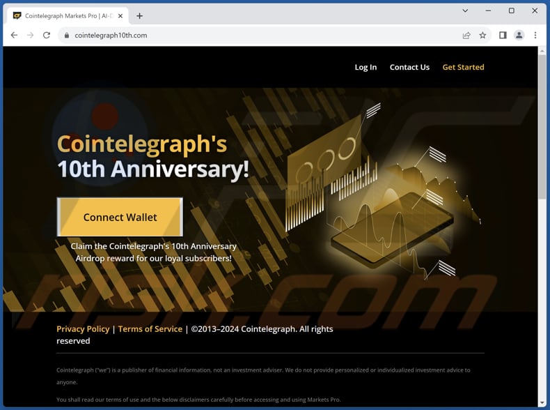 Cointelegraph's 10th Anniversary Airdrop Betrug