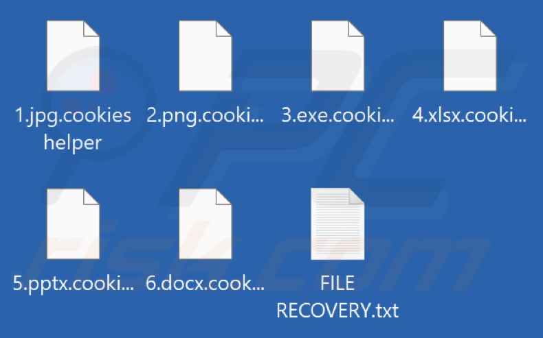 Von CookiesHelper Ransomware verschlüsselte Dateien (.cookieshelper Erweiterung)