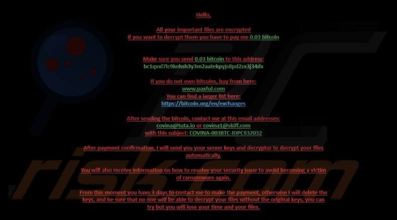 CoV Ransomware Hintergrund