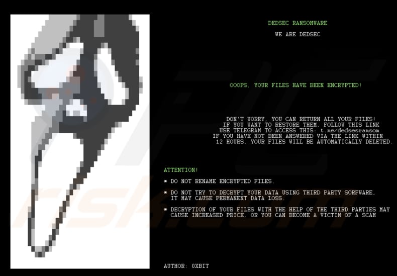 Dedsec Ransomware Hintergrundbild