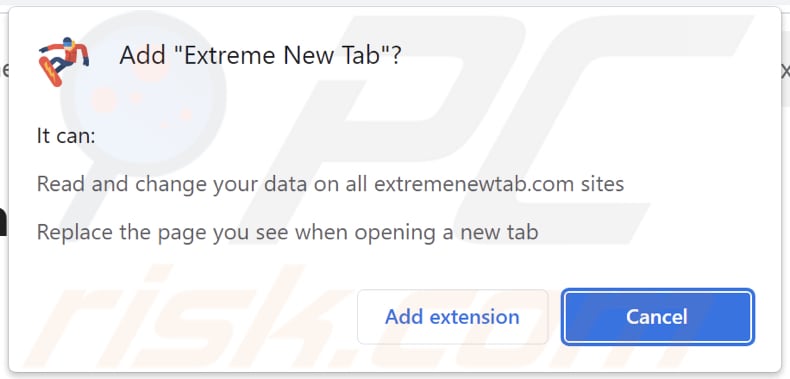 Extreme New Tab Browserentführer bittet um Berechtigungen