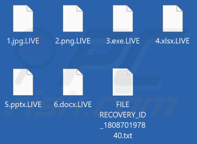 Von LIVE TEAM Ransomware verschlüsselte Dateien (.LIVE Erweiterung)