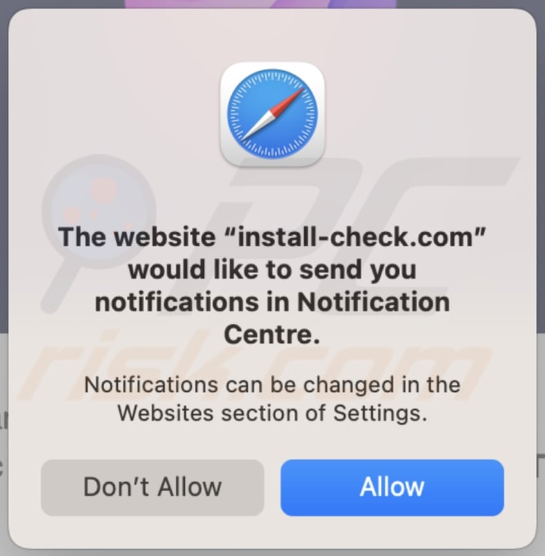 MacOS Is Infected - Virus Found Benachrichtigungs-Spam Webseite bittet um Genehmigung, um Nachrichten auf Safari zu senden 2