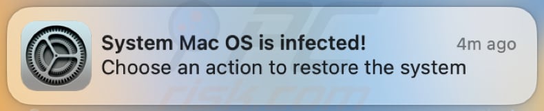 MacOS Is Infected - Virus Found gefälschte Warnung
