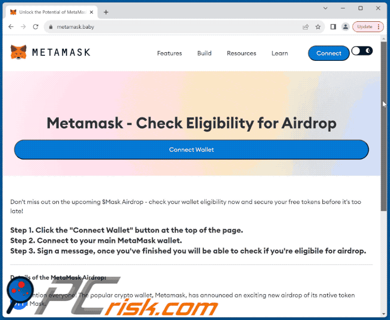 Auftreten von Metamask Airdrop-Betrug